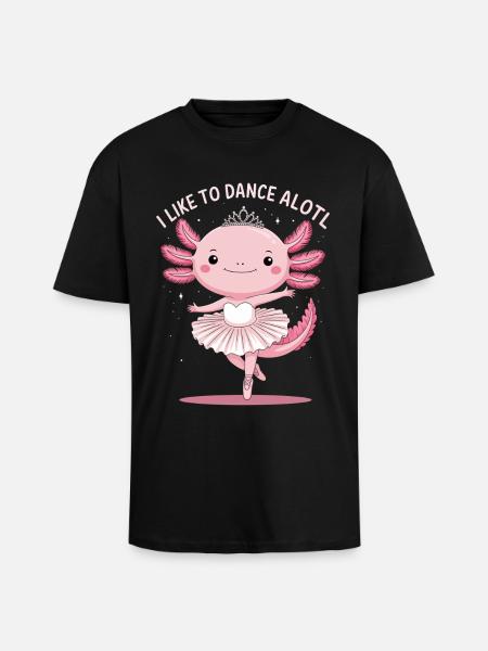 Axolotl Ballet Dancer - Unisex Oversized Heavyweight T-shirt - black