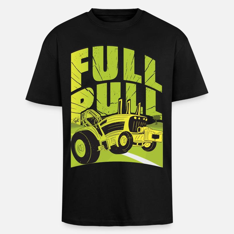 Tractor Pulling - Unisex Oversized Heavyweight T-shirt - black