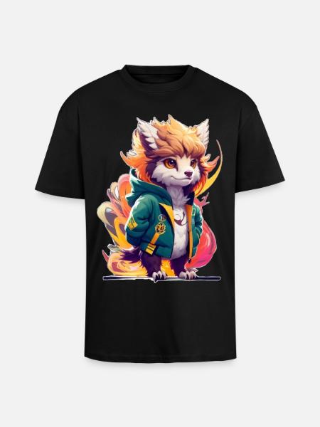 Cute stylish griffin - Unisex Oversized Heavyweight T-shirt - black