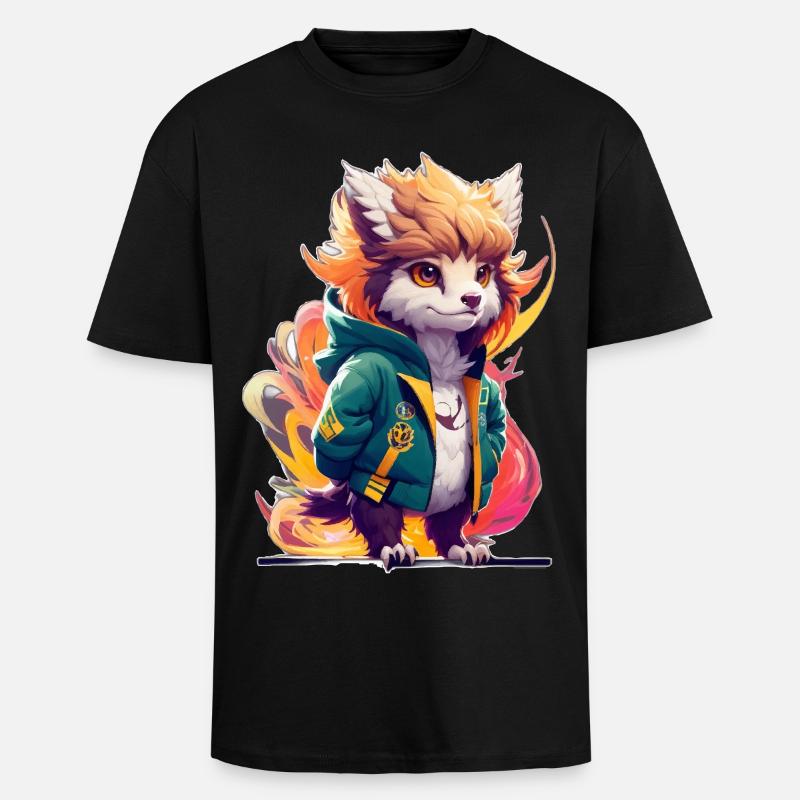 Griffon mignon et élégant - T-shirt unisexe oversize épais - noir