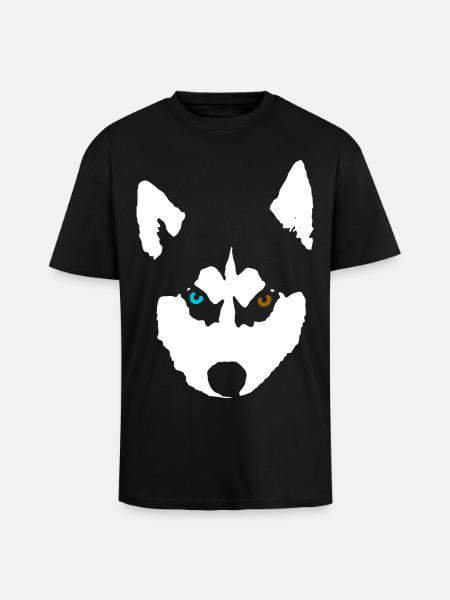Husky Dog Siberian Husky - Unisex Oversized Heavyweight T-shirt - black