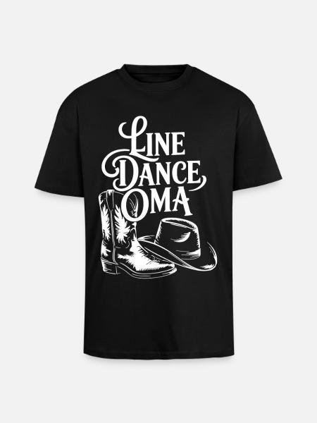 Line Dance Oma Illustration - Oversized Heavyweight Unisex T-Shirt - Schwarz