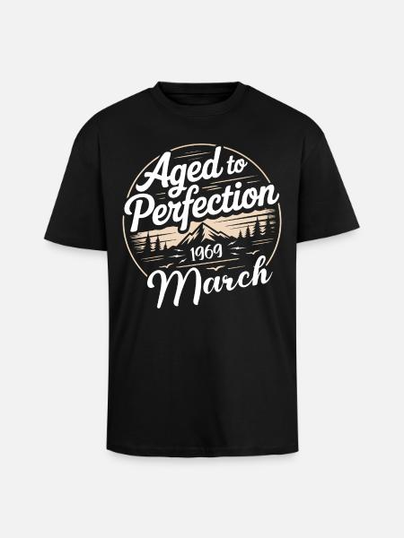 Birthday present march 1969 - Unisex Oversized Heavyweight T-shirt - black