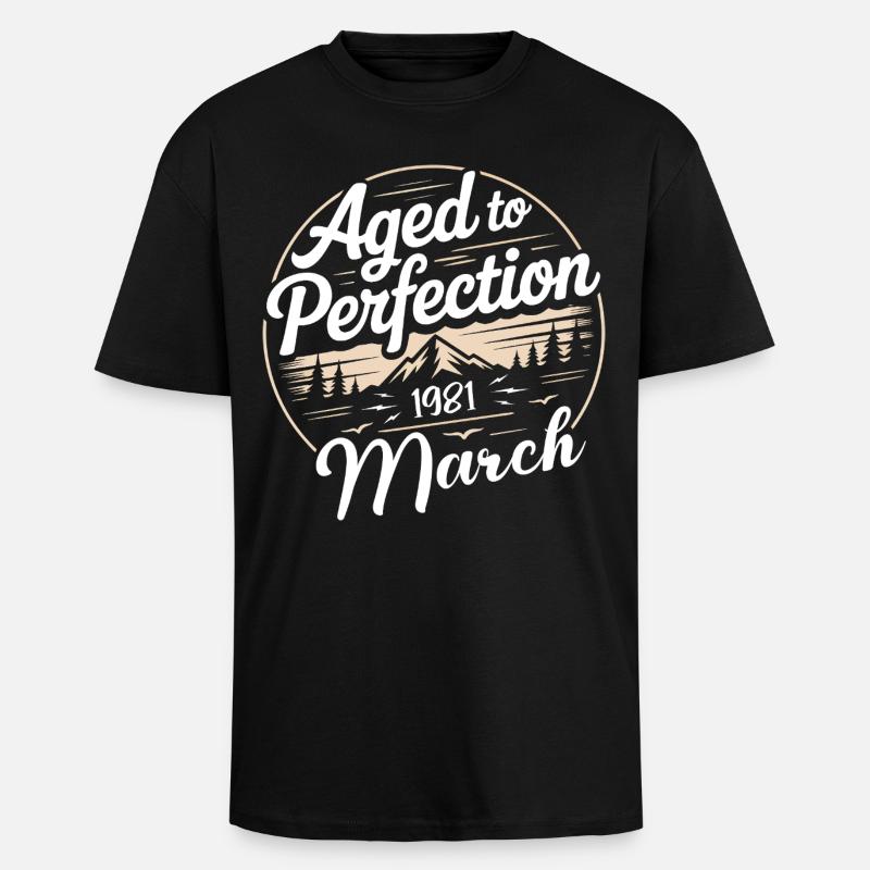 Cadeau d’anniversaire mars 1981 - T-shirt unisexe oversize épais - noir