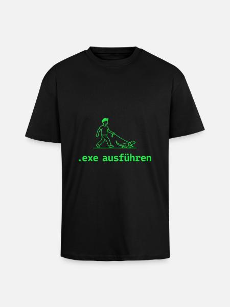 Exe ausführen Informatik Programming Geschenk - Oversized Heavyweight Unisex T-Shirt - Schwarz