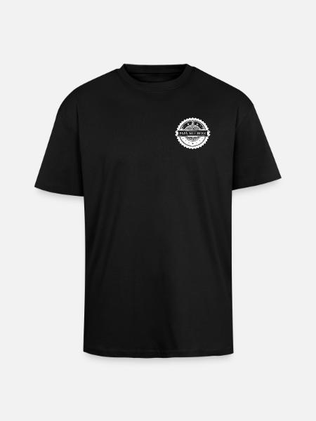 Papa au cœur. Version blanche - T-shirt unisexe oversize épais - noir