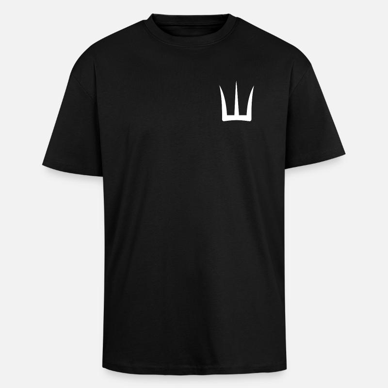 Weißer Dreizack - Oversized Heavyweight Unisex T-Shirt - Schwarz
