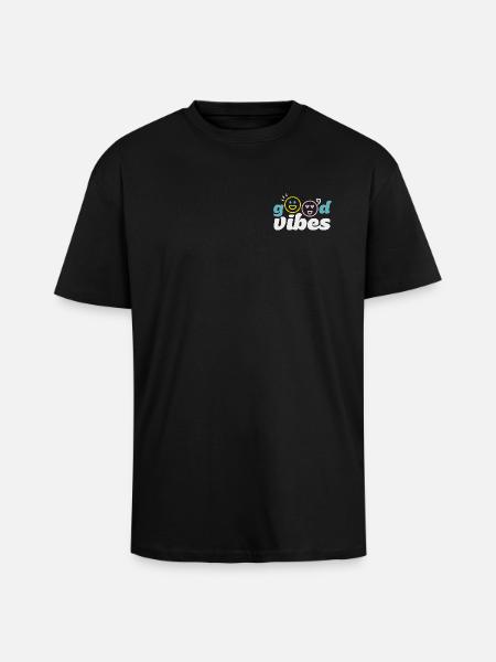 good_vibes - T-shirt unisexe oversize épais - noir