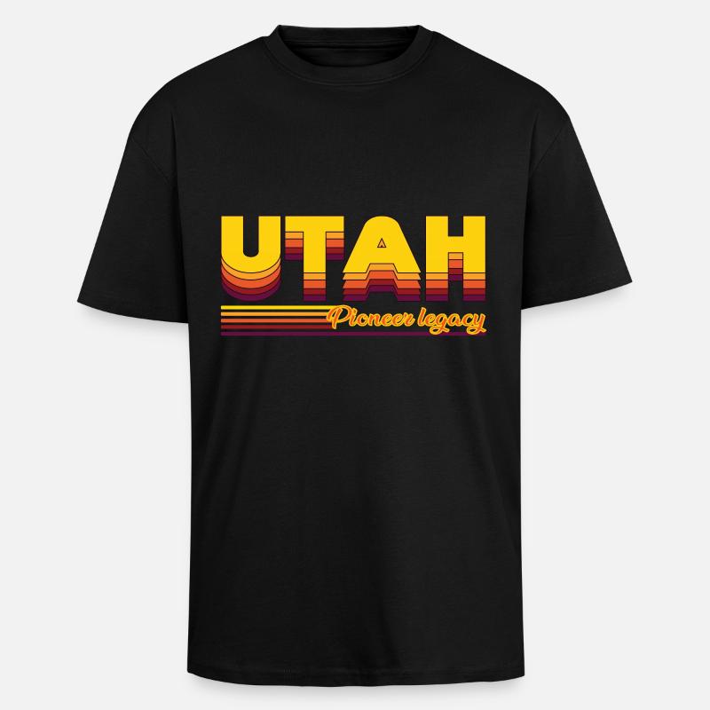 cool Utah États-Unis États design - T-shirt unisexe oversize épais - noir