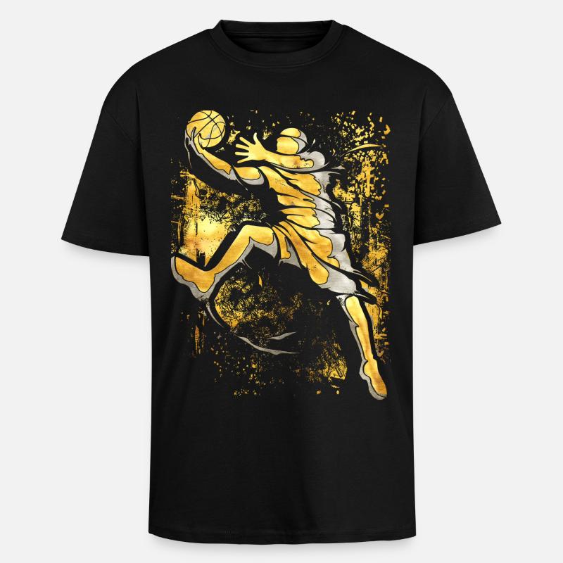 Basketteur - J’aime Basket - Slam dunk - T-shirt unisexe oversize épais - noir