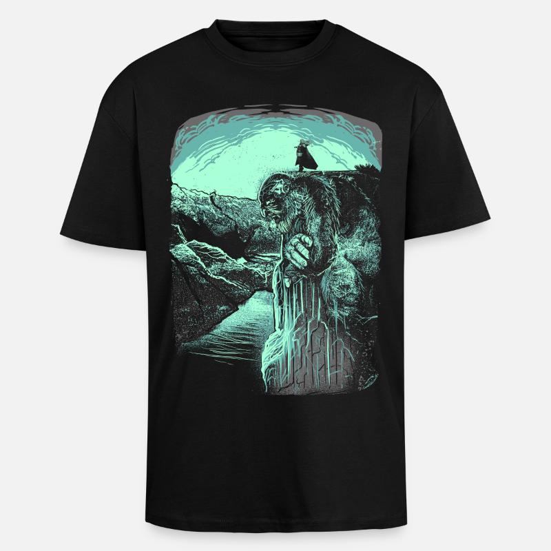 Pulpit Rock - Troll - Norway - Unisex Oversized Heavyweight T-shirt - black