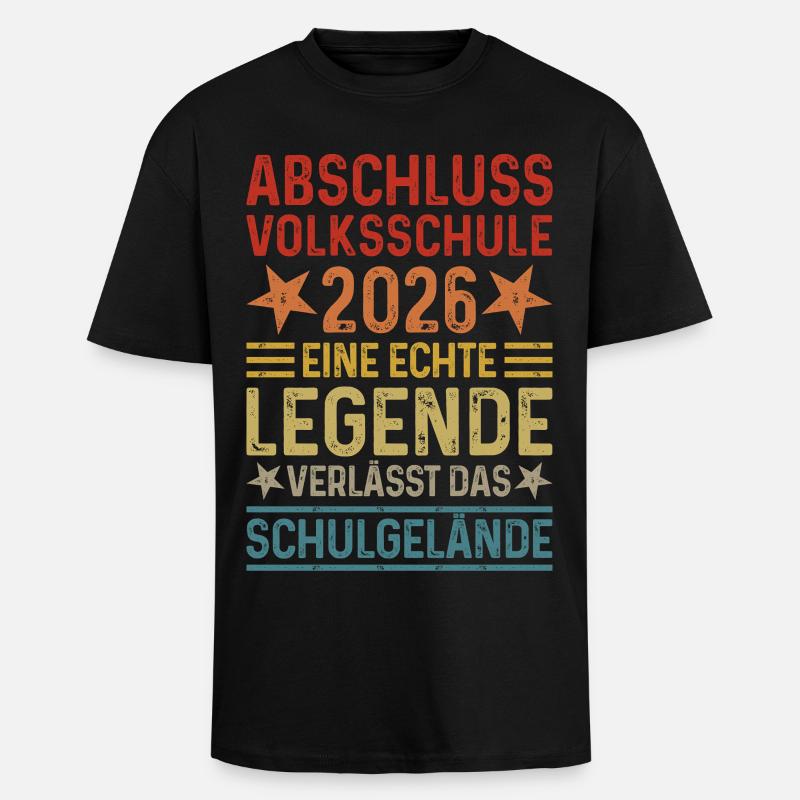 Abschuss 2026 Volksschule  - Oversized Heavyweight Unisex T-Shirt - Schwarz