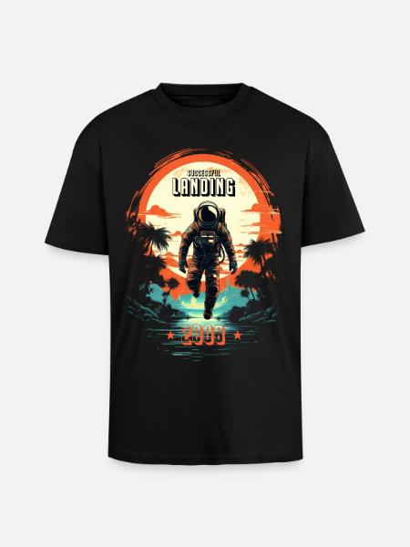 Astronaut T-Shirt 18th Birthday 2008 - Unisex Oversized Heavyweight T-shirt - black
