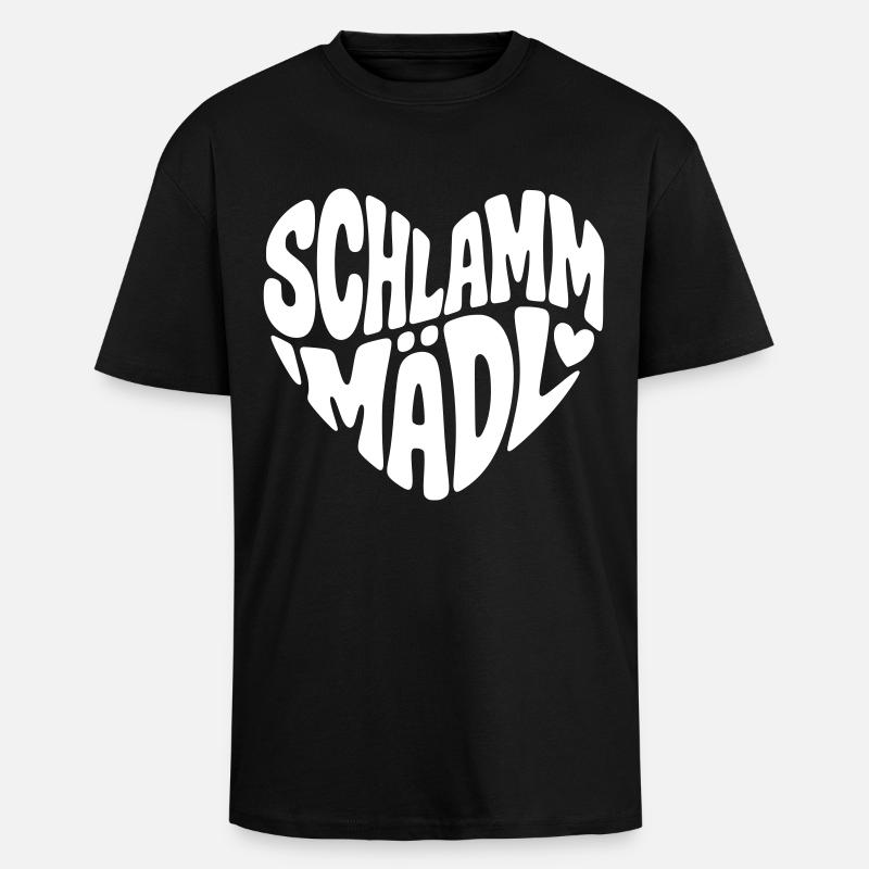 Schlamm Mädel - Oversized Heavyweight Unisex T-Shirt - Schwarz