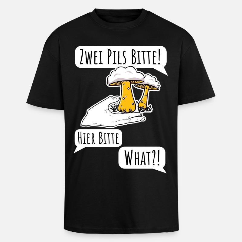 Commander de la bière n’est pas facile ! Pilsner ou champignon ? - T-shirt unisexe oversize épais - noir