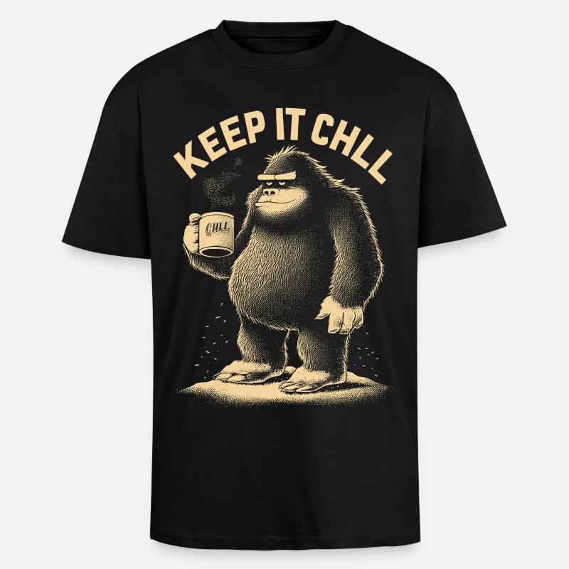 Keep it chillig - Oversized Heavyweight Unisex T-Shirt - Schwarz