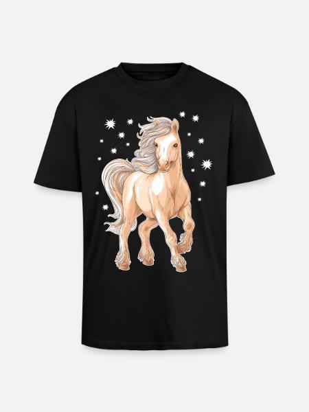 Cheval Poney - T-shirt unisexe oversize épais - noir