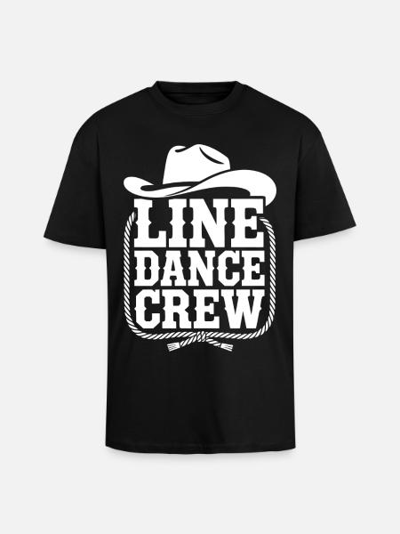 Line Dance Crew Western Logo - Oversized Heavyweight Unisex T-Shirt - Schwarz