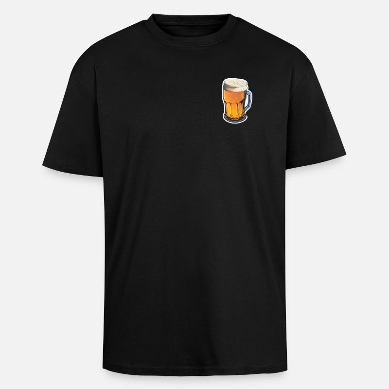 Bier - Oversized Heavyweight Unisex T-Shirt - Schwarz