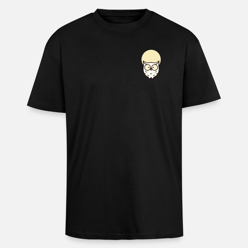 Minimalistische Eule – Schlicht & Elegant - Oversized Heavyweight Unisex T-Shirt - Schwarz