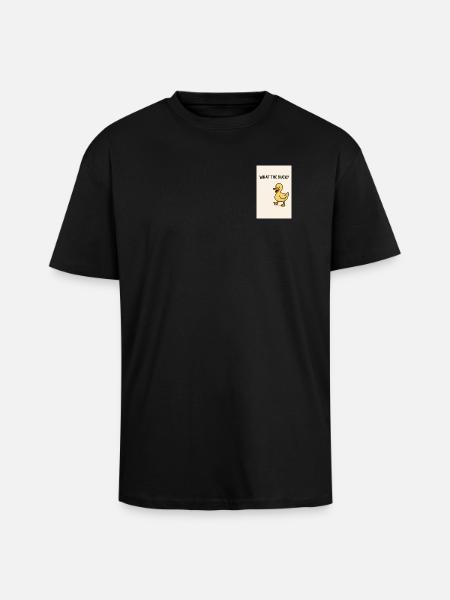 What the Duck – Playful Duck - Unisex Oversized Heavyweight T-shirt - black