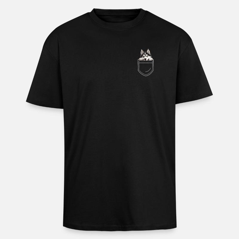Hund Husky - Oversized Heavyweight Unisex T-Shirt - Schwarz