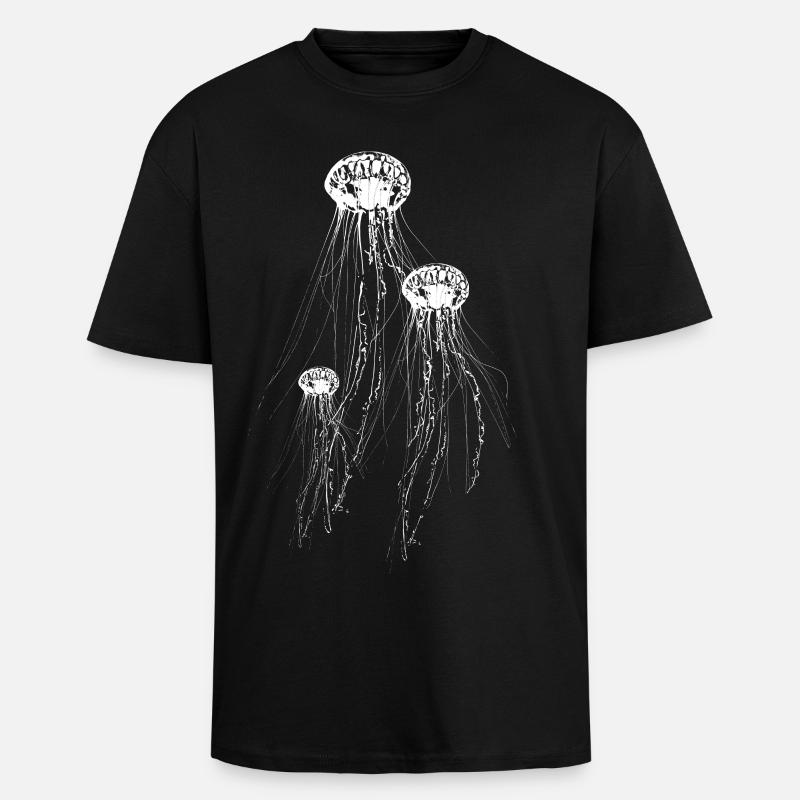 Qualle - Oversized Heavyweight Unisex T-Shirt - Schwarz