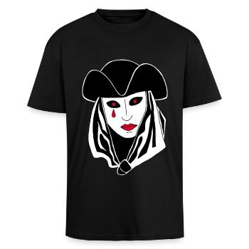 Das Phantom von Venedig - Oversized Heavyweight Unisex T-Shirt - Schwarz - Vorne - Alina (178cm) & Michal (187cm)