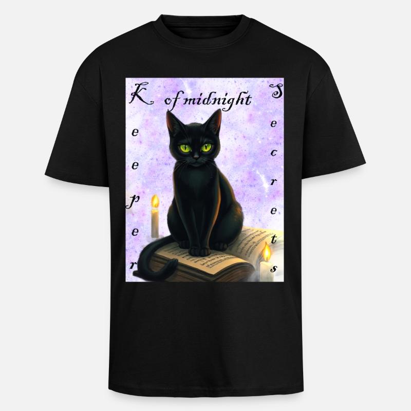 Gardien des secrets de minuit - T-shirt unisexe oversize épais - noir
