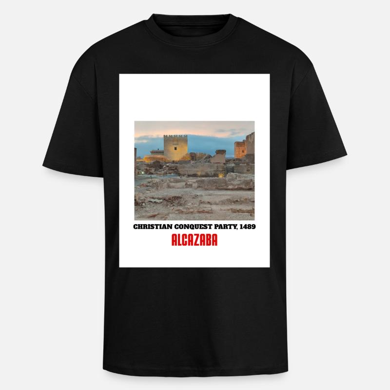 Conquête chrétienne Alcazaba 1489 - T-shirt unisexe oversize épais - noir