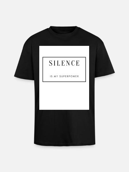 Silence, Strength and Serenity on Textile - Unisex Oversized Heavyweight T-shirt - black