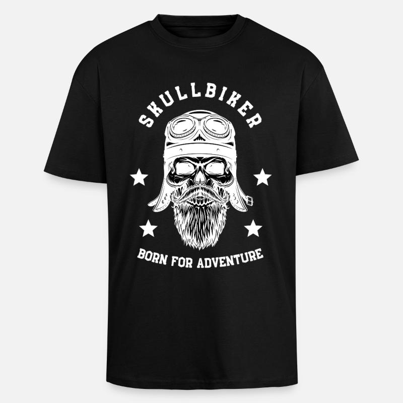 Skullbiker - Oversized Heavyweight Unisex T-Shirt - Schwarz