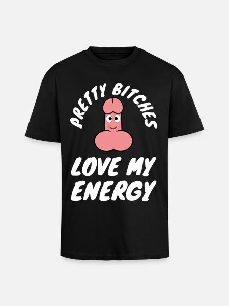 Energi Humor Tegneserie Logo | sjove billeder - Unisex oversized heavyweight t-shirt - sort