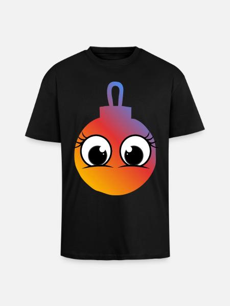 Ball Joy Gradient Big Eyes - Unisex Oversized Heavyweight T-shirt - black