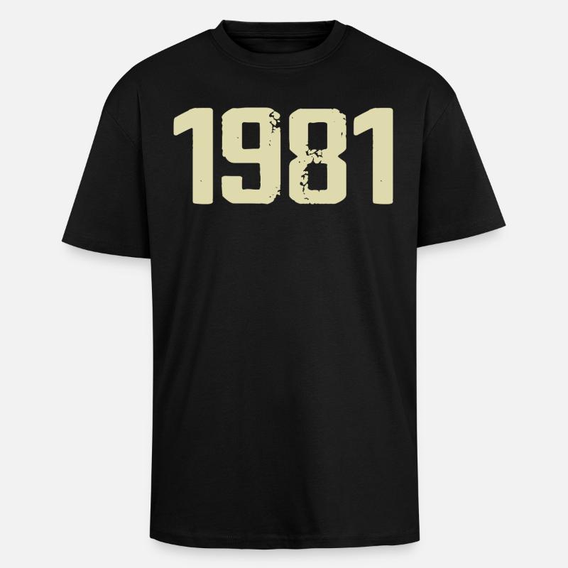 Jubiläum 1981 - Oversized Heavyweight Unisex T-Shirt - Schwarz