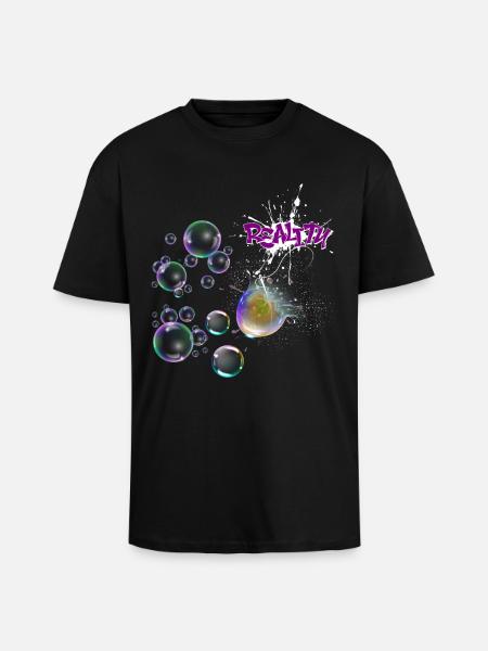 Reality Splash Neon Bubbles - Unisex Oversized Heavyweight T-shirt - black