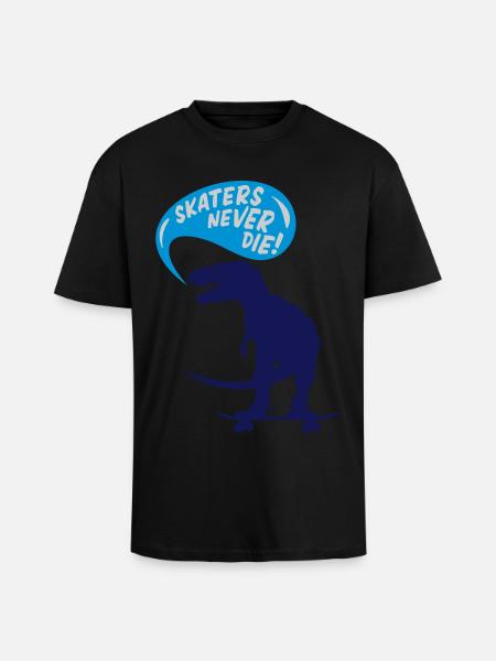 t-rex skater - Unisex Oversized Heavyweight T-shirt - black