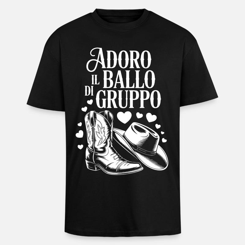 I love group dancing - Unisex Oversized Heavyweight T-shirt - black