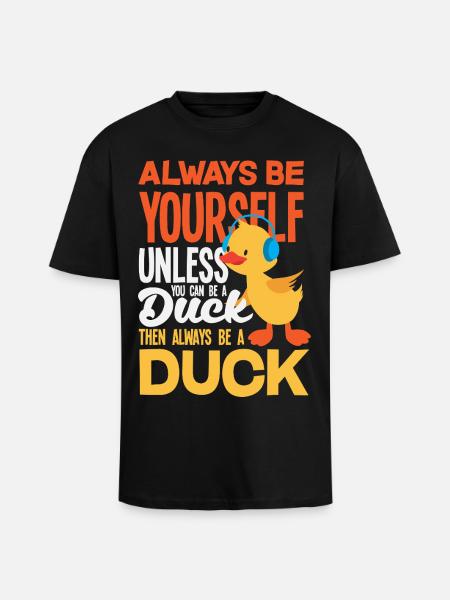 Funny Ducks Motif Ducks Lover Sayings - Unisex Oversized Heavyweight T-shirt - black