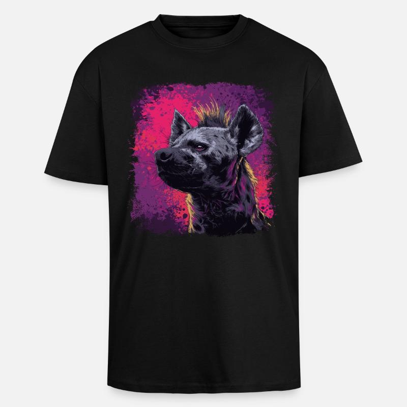 Punkrock Hyäne - Oversized Heavyweight Unisex T-Shirt - Schwarz