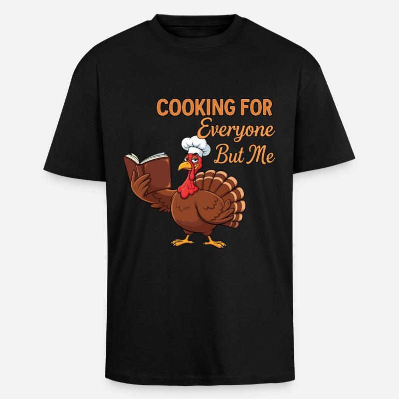 Cuisson de la dinde - T-shirt unisexe oversize épais - noir