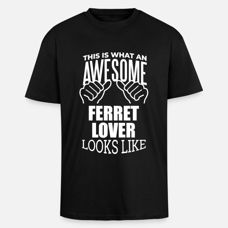 Frettchen - Oversized Heavyweight Unisex T-Shirt - Schwarz