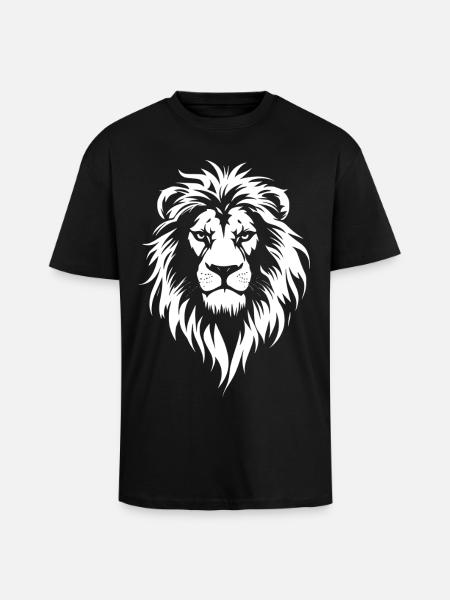 lion face lion head - Unisex Oversized Heavyweight T-shirt - black