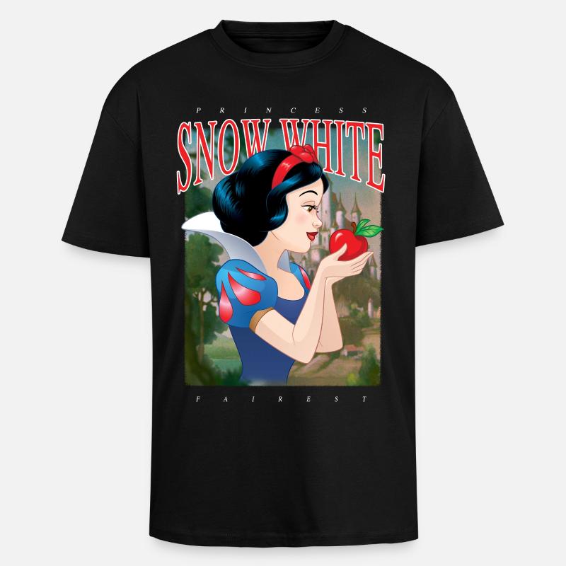 Schneewittchen Profilansicht Mit Rotem Apfel - Oversized Heavyweight Unisex T-Shirt - Schwarz