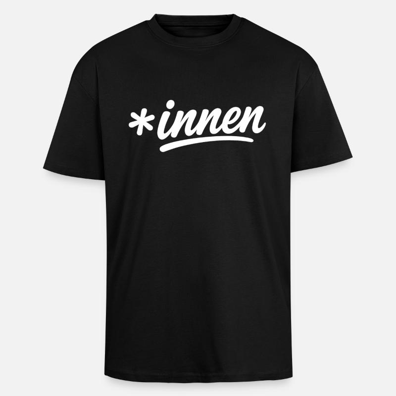Inklusionsstern *innen Script - Oversized Heavyweight Unisex T-Shirt - Schwarz