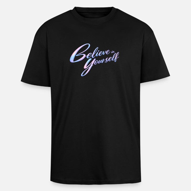 an sich selbst glauben - Oversized Heavyweight Unisex T-Shirt - Schwarz