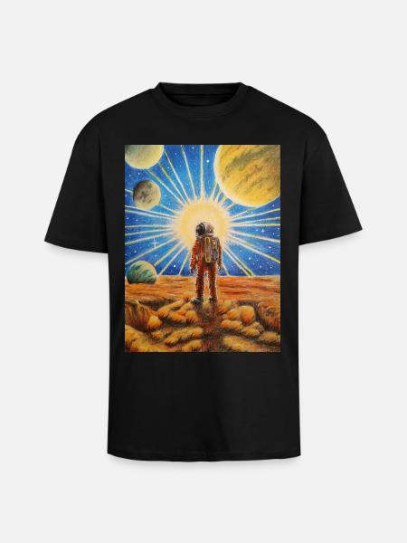 Astronaut on Mars - Unisex Oversized Heavyweight T-shirt - black