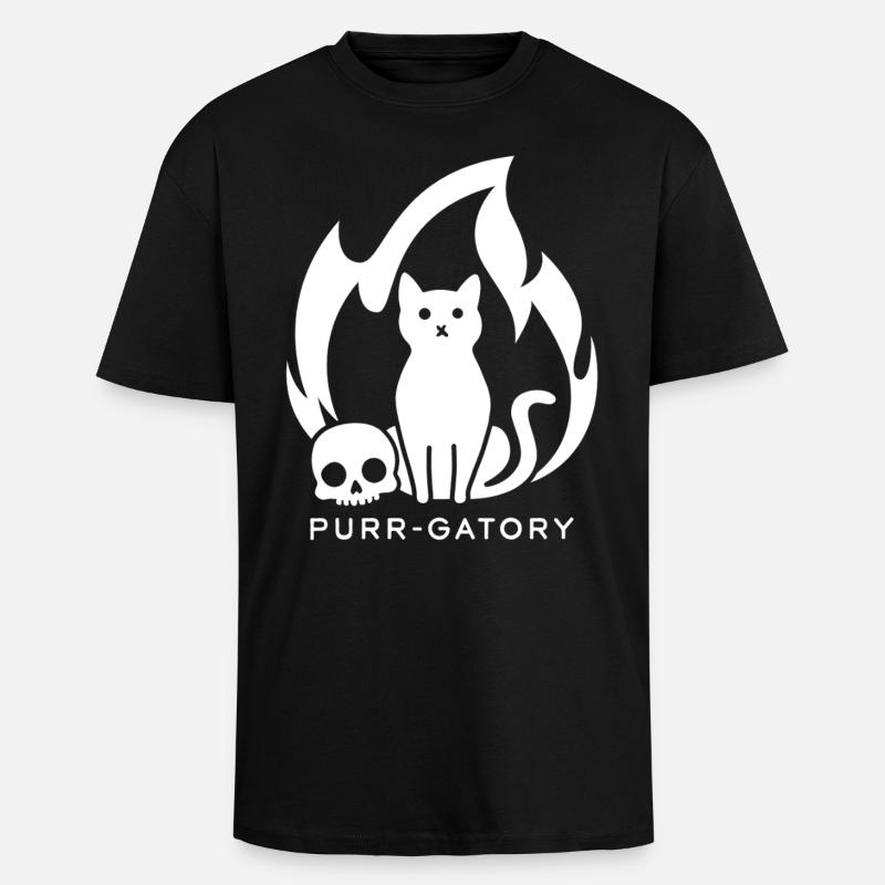 Schnurr-Gatory Weiß - Oversized Heavyweight Unisex T-Shirt - Schwarz