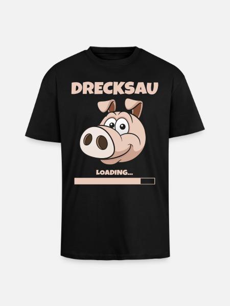 Drecksau - Oversized Heavyweight Unisex T-Shirt - Schwarz