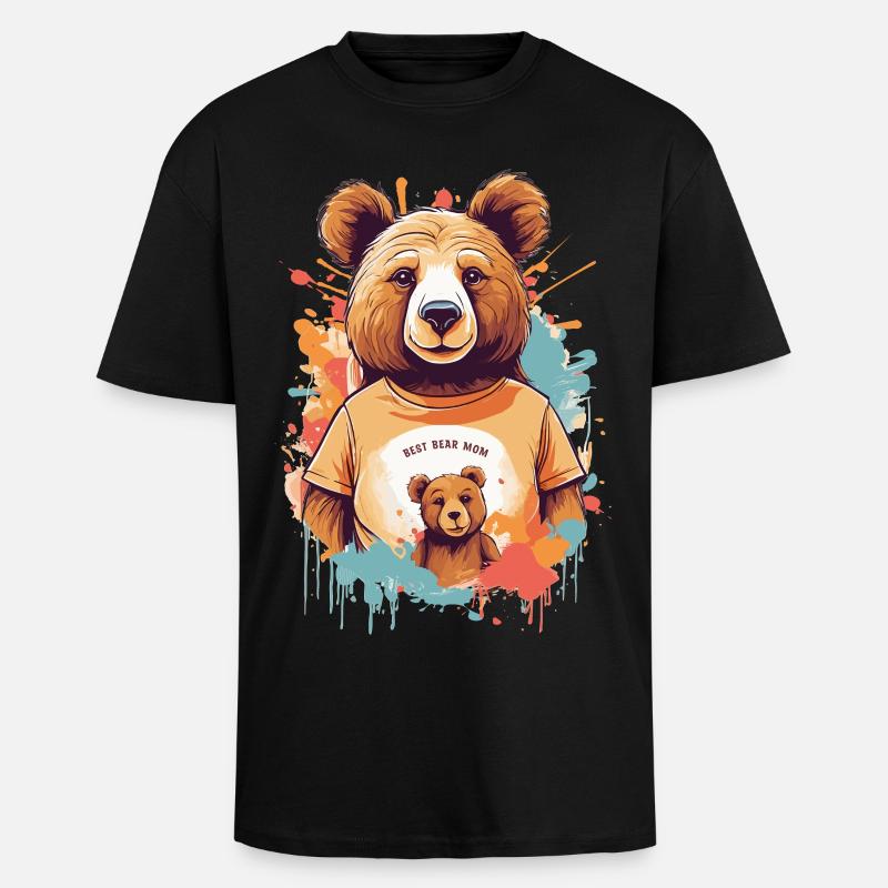 Beste Bär Mutter - Oversized Heavyweight Unisex T-Shirt - Schwarz